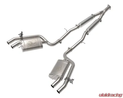 aFe POWER Gemini XV 3 IN to Dual 2-1/2 IN Catback Exhaust System for Kia Stinger 2018-2023 - 49-37034