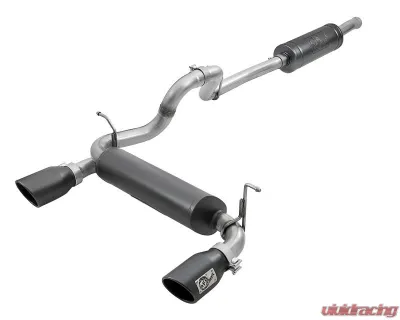 aFe Power Rebel Series 2-1/2" 304 Stainless Steel Catback Exhaust System with Black Tips Jeep WranglerJL V6-3.6L 2018-2024 - 49-38066-B