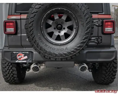 aFe Power Rebel Series 2-1/2" 304 Stainless Steel Catback Exhaust System with Polished Tips Jeep WranglerJL V6-3.6L 2018-2024 - 49-38066-P