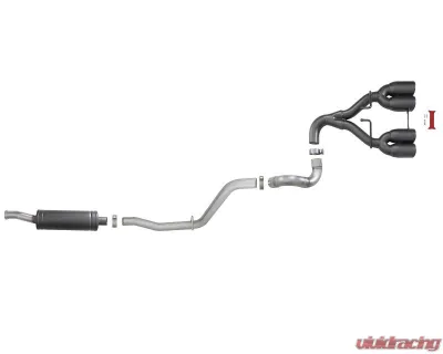 aFe Power Rebel Series 2-1/2" 304 Stainless Steel Catback Exhaust System with Black Tips Jeep Wrangler JL V6-3.6L 2018-2024 - 49-38071-B
