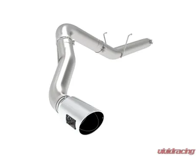 aFe Power Large Bore-HD 5" 409 Stainless Steel DPF-Back Exhaust System withPolished Tip Dodge RAM Diesel Trucks 2019-2021 - 49-42075-P