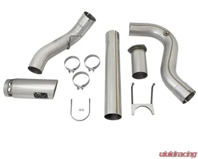 aFe Power Large Bore-HD 5" 409 Stainless Steel DPF-Back Exhaust System for Ford Diesel V8 2017-2024 - 49-43090-P