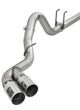 aFe Power Rebel XD Series 4" 409 Stainless Steel DPF-Back Exhaust System with Dual Polished Tips Ford Diesel Trucks V8-6.7L td 2017-2025                                     - 49-43102-P - Image 5