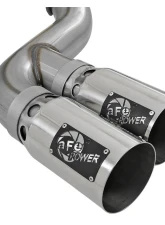 aFe Power Rebel XD Series 4" 409 Stainless Steel DPF-Back Exhaust System with Dual Polished Tips Ford Diesel Trucks V8-6.7L td 2017-2025                                     - 49-43102-P - Image 2