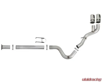 aFe Power Rebel XD Series 4" 409 Stainless Steel DPF-Back Exhaust System with Dual Polished Tips Ford Diesel Trucks V8-6.7L td 2017-2025 - 49-43102-P