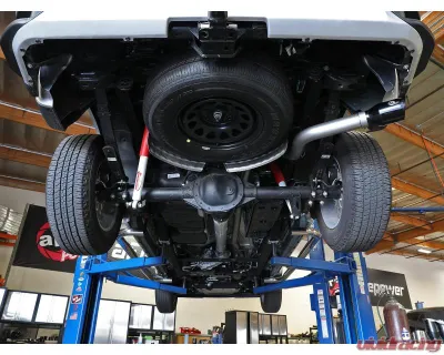 aFe Power Large Bore-HD 3" 409 Stainless Steel DPF-Back Exhaust System with Black Tip GM Trucks L6-3.0L td LZ0 2023-2024 - 49-44144-B