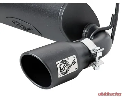 aFe Power Rebel Series 2-1/2" 409 Stainless Steel Caback Exhaust System with Black Tips Jeep Wrangler JL V6-3.6L 2018-2024 - 49-48066-B