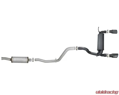 aFe Power Rebel Series 2-1/2" 409 Stainless Steel Caback Exhaust System with Black Tips Jeep Wrangler JL V6-3.6L 2018-2024 - 49-48066-B