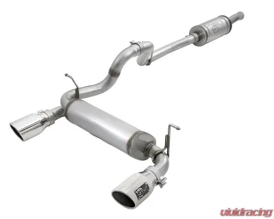 aFe Power Rebel Series 2-1/2" 409 Stainless Steel Caback Exhaust System with Polished Tips Jeep Wrangler JL V6-3.6L 2018-2024 - 49-48066-P