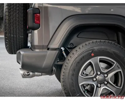 aFe Power Rebel Series 2-1/2" 409 Stainless Steel Caback Exhaust System with Polished Tips Jeep Wrangler JL V6-3.6L 2018-2024 - 49-48066-P
