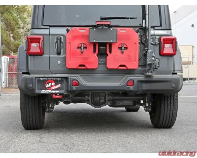aFe Power Mach Force-XP 2-1/2" 409 Stainless Steel Hi-Tuck Axleback Exhaust System with Black Tip Jeep Wrangler JL L4-2.0L t | V6-3.6L 2018-2024 - 49-48070-1B