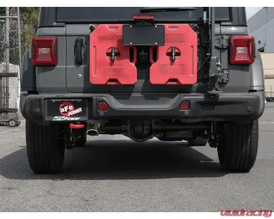 aFe Power Mach Force-XP 2-1/2" 409 Stainless Steel Hi-Tuck Axleback Exhaust System with Polished Tip Jeep Wrangler JL L4-2.0L t | V6-3.6L 2018-2024 - 49-48070-1P