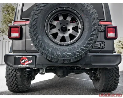 aFe Power Mach Force-XP 2-1/2" 409 Stainless Steel Axleback Hi-Tuck Exhaust with Polished Tips Jeep Wrangler JL V6-3.6L 2018-2024 - 49-48075-P