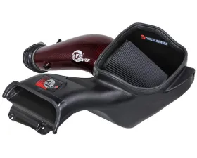 aFe Power Track Series Red Kevlar Carbon Fiber Cold Air Intake System with Black Pro 5R Filter Ford F-150 Raptor R V8-5.2L sc 2023-2024