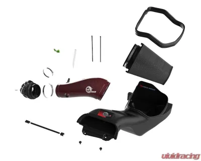 aFe Power Track Series Red Kevlar Carbon Fiber Cold Air Intake System with Black Pro 5R Filter Ford F-150 Raptor R V8-5.2L sc 2023-2024 - 57-10030KR