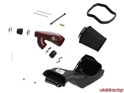 aFe Power Track Series Red Kevlar/Carbon Fiber Intake System w/ Pro 5R Filter Black Ford Expedition | F-150 | Lincoln Navigator 2017-2024 - 57-10031KR