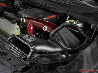 aFe Power Track Series Red Kevlar/Carbon Fiber Intake System w/ Pro 5R Filter Black Ford Expedition | F-150 | Lincoln Navigator 2017-2024 - 57-10031KR