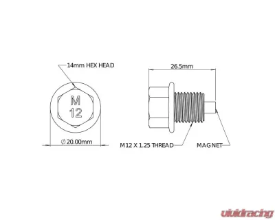 AFE aFe Power Magnetic Drain Plug - M12 x 1.25 - 59-04005