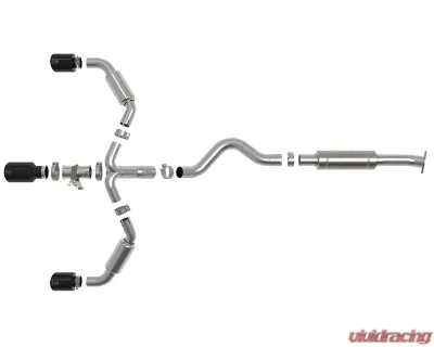 aFe Gemini XV 3"-2-1/2" 304 Stainless Steel Catback Exhaust System w/ Black Tips Toyota GR Corolla L3 1.6L 2023-2024 - 49-36070-B
