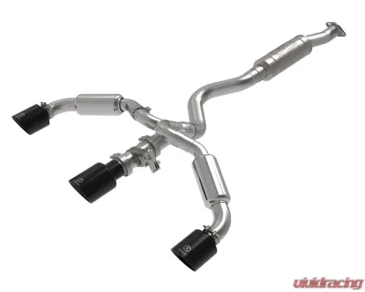 aFe Gemini XV 3"-2-1/2" 304 Stainless Steel Catback Exhaust System w/ Black Tips Toyota GR Corolla L3 1.6L 2023-2024 - 49-36070-B