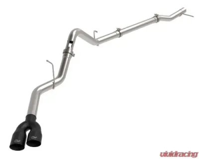 aFe Rebel XD Series 3 IN 304 Stainless Steel DPF-Back Exhaust w/Dual Black Tips GM Diesel Trucks 2023-2024 - 49-34145-B