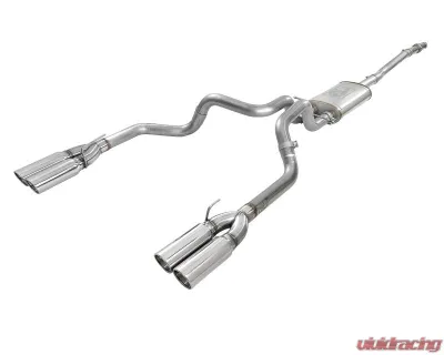 aFe Power Vulcan Series 3" to Dual 3" 304 Stainless Steel Catback Exhaust System with Polished Tip GM Silverado | Sierra 1500 V8-5.3L 2019-2024 - 49-34105-P