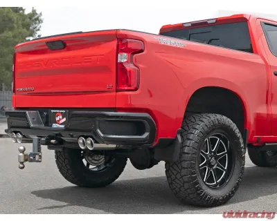 aFe Power Vulcan Series 3" to Dual 3" 304 Stainless Steel Catback Exhaust System with Polished Tip GM Silverado | Sierra 1500 V8-5.3L 2019-2024 - 49-34105-P