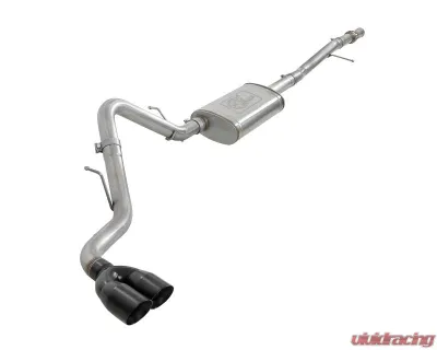 aFe Power Vulcan Series 3" 304 Stainless Steel Catback Exhaust System with Black Tips GM Silverado | Sierra 1500 V6-4.3L | V8-5.3L 2019-2024 - 49-34106-B