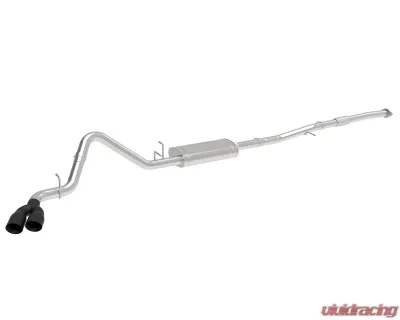 aFe Power Vulcan Series 3" 304 Stainless Steel Catback Exhaust System with Black Tips GM Silverado | Sierra 1500 L4-2.7L t 2019-2024 - 49-34109-B