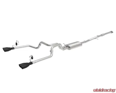 aFe Power Vulcan Series 3" to Dual 2-1/2" 304 Stainless Steel Catback Exhaust System with Black Tips GM Silverado | Sierra 1500 L4-2.7L t 2019-2024 - 49-34110-B