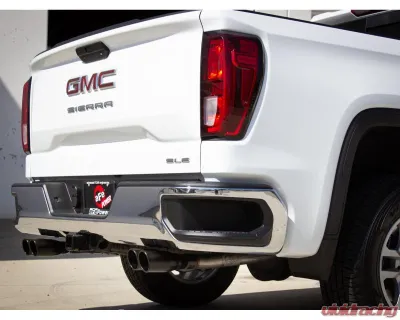 aFe Power Vulcan Series 3" to Dual 2-1/2" 304 Stainless Steel Catback Exhaust System with Black Tips GM Silverado | Sierra 1500 L4-2.7L t 2019-2024 - 49-34110-B
