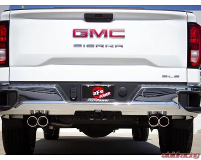 aFe Power Vulcan Series 3" to Dual 2-1/2" 304 Stainless Steel Catback Exhaust System with Polished Tips GM Silverado | Sierra 1500 L4-2.7L t 2019-2024 - 49-34110-P