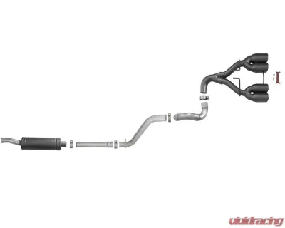 aFe Power Rebel Series 2-1/2" 304 Stainless Steel Catback Exhaust System with Black Tips Jeep Wrangler JL V6-3.6L 2DR | 4DR 2018-2024 - 49-38073-B