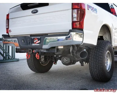 aFe Power Mach Force-XP 4" 409 Stainless Steel Catback Exhaust System with Black Tips Ford Super Duty F-250 | F-350 17-24 V8-6.2 | 7.3L 2017-2024 - 49-43086-B