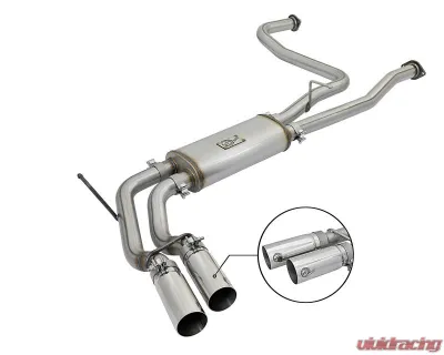 aFe Power Rebel Series 2-1/2" 409 Stainless Steel Catback Exhaust System with Polished Tips Nissan Titan Gas V8-5.6L 2017-2024 - 49-46126-P