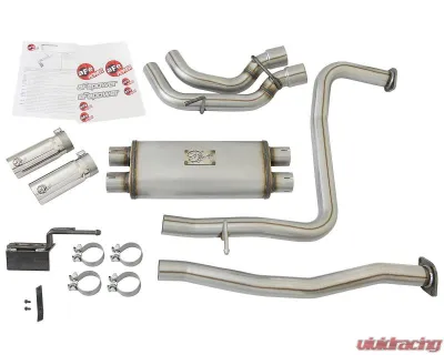 aFe Power Rebel Series 2-1/2" 409 Stainless Steel Catback Exhaust System with Polished Tips Nissan Titan Gas V8-5.6L 2017-2024 - 49-46126-P