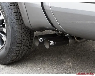 aFe Power Rebel Series 2-1/2" 409 Stainless Steel Catback Exhaust System with Black Tips Nissan Titan Gas V8-5.6L 2017-2024 - 49-46126-B