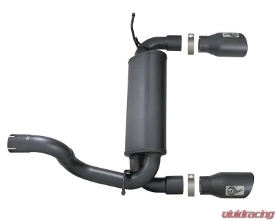 aFe Power Rebel Series 2-1/2" 409 Stainless Steel Axleback Exhaust System with Black Tips Jeep Wrangler JL L4-2.0L t | V6-3.6L 2018-2024 - 49-48067-B