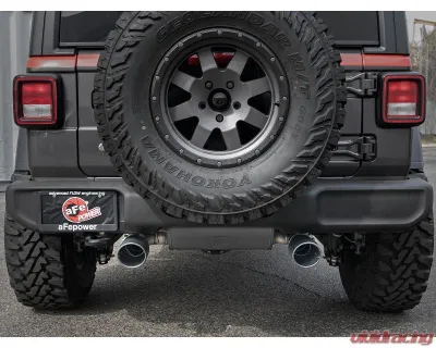 aFe Power Rebel Series 2-1/2" 409 Stainless Steel Axleback Exhaust System with Black Tips Jeep Wrangler JL L4-2.0L t | V6-3.6L 2018-2024 - 49-48067-B