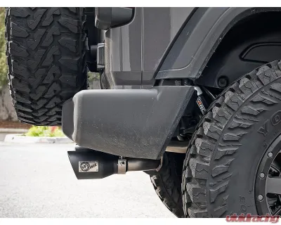 aFe Power Rebel Series 2-1/2" 409 Stainless Steel Axleback Exhaust System with Black Tips Jeep Wrangler JL L4-2.0L t | V6-3.6L 2018-2024 - 49-48067-B