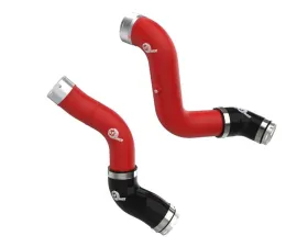 aFe Power BladeRunner 2-1/2 IN & 3 IN Aluminum Hot and Cold Charge Pipe Kit Red Chevrolet | GMC 2023-2024