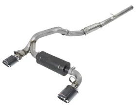 aFe Power Takeda 3 IN 304 Stainless Steel Cat-Back Exhaust System w/ Carbon Fiber Tip Ford Focus RS 2.3L 4-Cyl 2016-2018