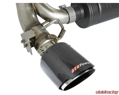 Takeda 3 IN 304 Stainless Steel Cat-Back Exhaust System w/ Carbon Fiber Tip Ford Focus RS 2.3L 4-Cyl 2016-2018 - 49-33103-C