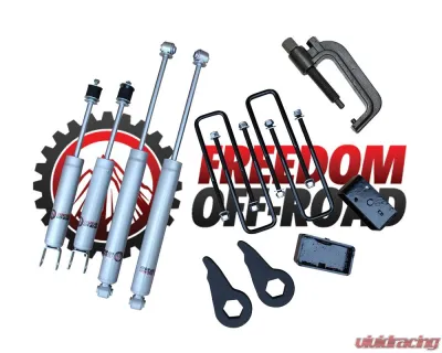 Freedom Off-Road 1-3 Inch Leveling Kit w/ Shocks and Torsion Key Tool GM Silverado | Sierra 1500 1999-2006 - FO-G501-KIT+FO-UTTOOL