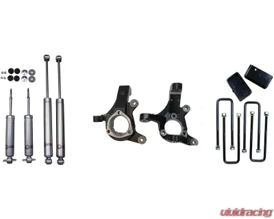 Freedom Off-Road 3 Inch Front Lift Spindles / 2 Inch Rear Blocks w/ U-Bolts and Shocks GM Silverado | Sierra 1500 1999-2006 - FO-G501-RWD-KIT