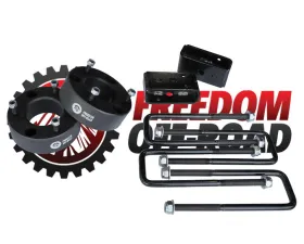Freedom Off-Road 3 Inch Front Strut Spacer 2 Inch Rear Lift Blocks w/ U Bolts GM Silverado | Sierra 1500 2007-2019