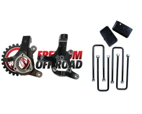 Freedom Off-Road 3 Inch Lift Spindles 2 Inch Rear Lift Blocks w/ U Bolts GM Silverado | Sierra 1500 RWD 1999-2006