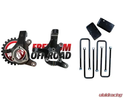 Freedom Off-Road 3 Inch Lift Spindles 2 Inch Rear Lift Blocks w/ U Bolts GM Silverado | Sierra 1500 RWD 1999-2006 - FO-G701F30+FO-U30120+FO-G403