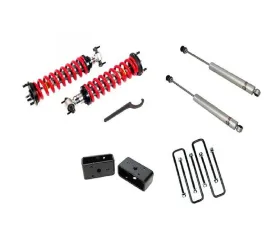 Freedom Off-Road 1-4 Inch Adjustable Coilovers 3 Inch Rear Blocks w/ U Bolts and Shocks GM Silverado | Sierra 1500 2007-2019