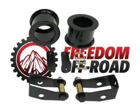 Freedom Off-Road 3 Inch Front Coil Spring Spacers with Shock Extenders and Brake Line Brackets Jeep Wrangler JK 2007-2018